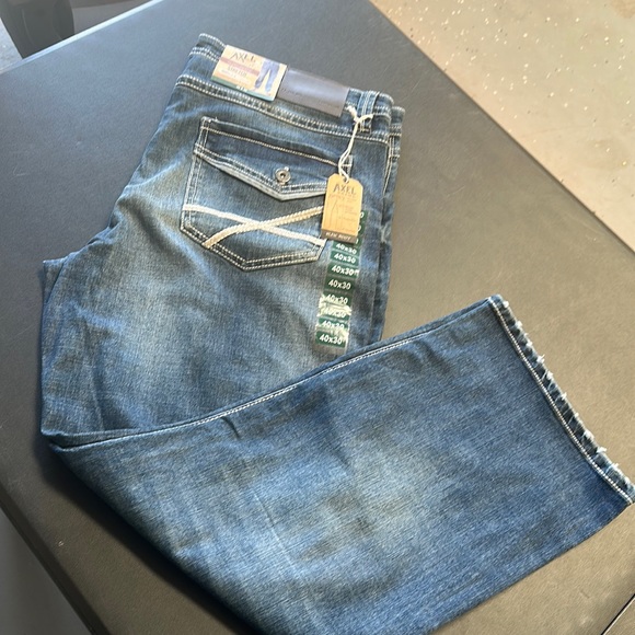 T.K Axel slim boot stretch jeans size 40 x 30 NWT - Picture 2 of 6